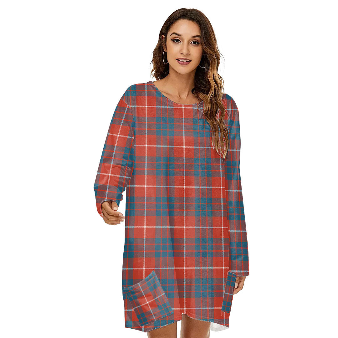 Hamilton Ancient Tartan Plaid Loose Crew Neck Dress