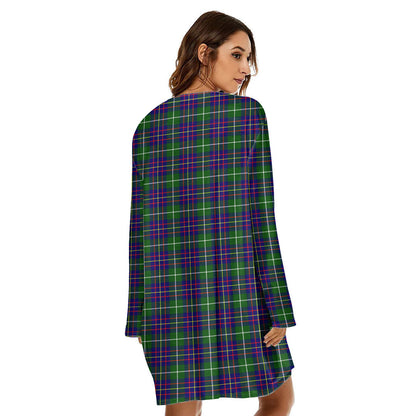 Inglis Modern Tartan Plaid Loose Crew Neck Dress