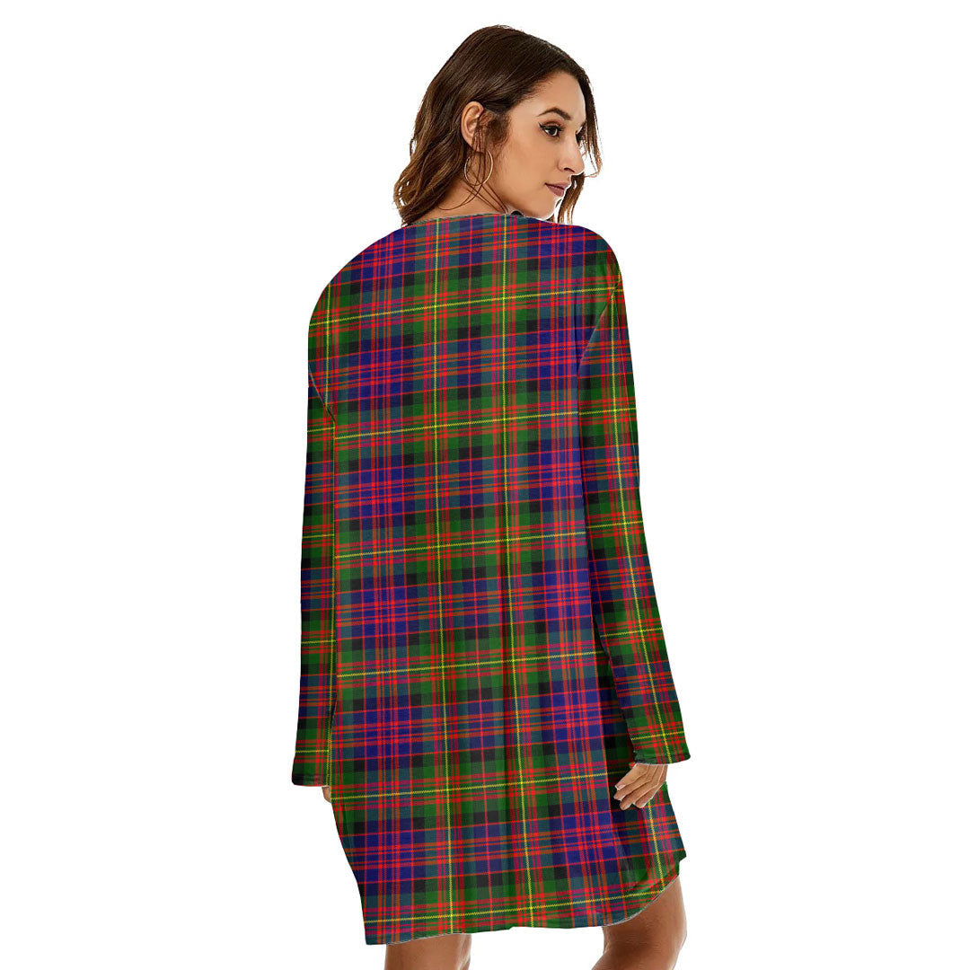 Carnegie Modern Tartan Plaid Loose Crew Neck Dress