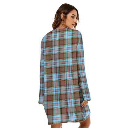 Anderson Ancient Tartan Plaid Loose Crew Neck Dress