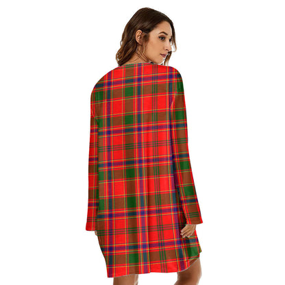 Munro Modern Tartan Plaid Loose Crew Neck Dress