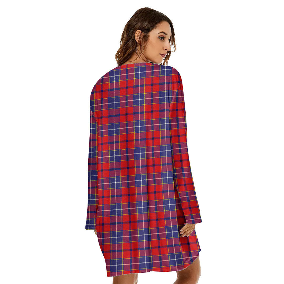 Wishart Dress Tartan Plaid Loose Crew Neck Dress