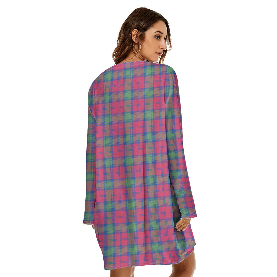 Lindsay Ancient Tartan Plaid Loose Crew Neck Dress