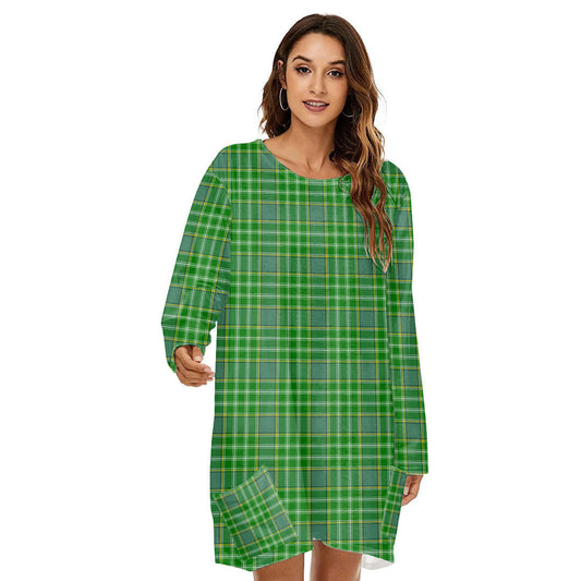 Currie Tartan Plaid Loose Crew Neck Dress