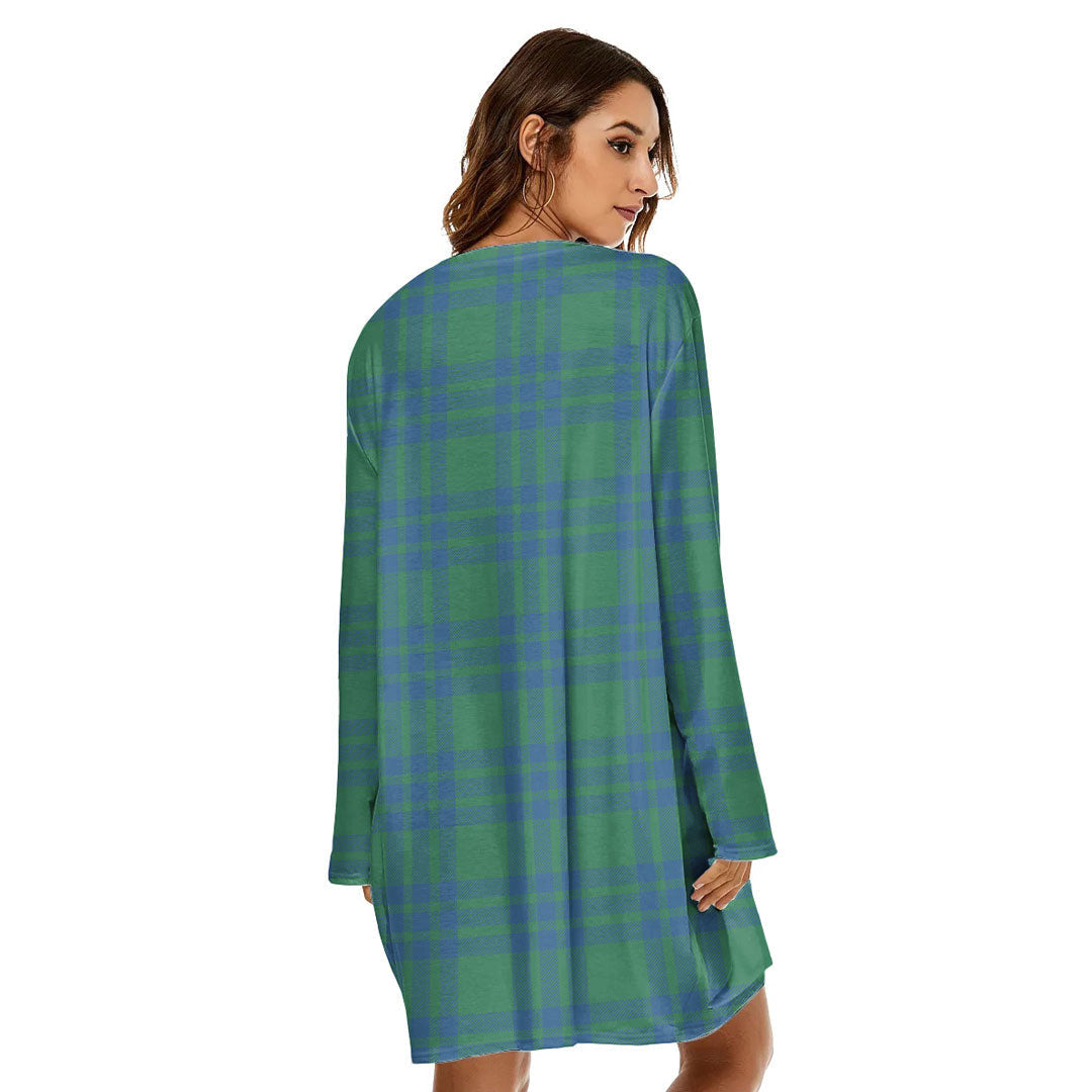 Montgomery Ancient Tartan Plaid Loose Crew Neck Dress