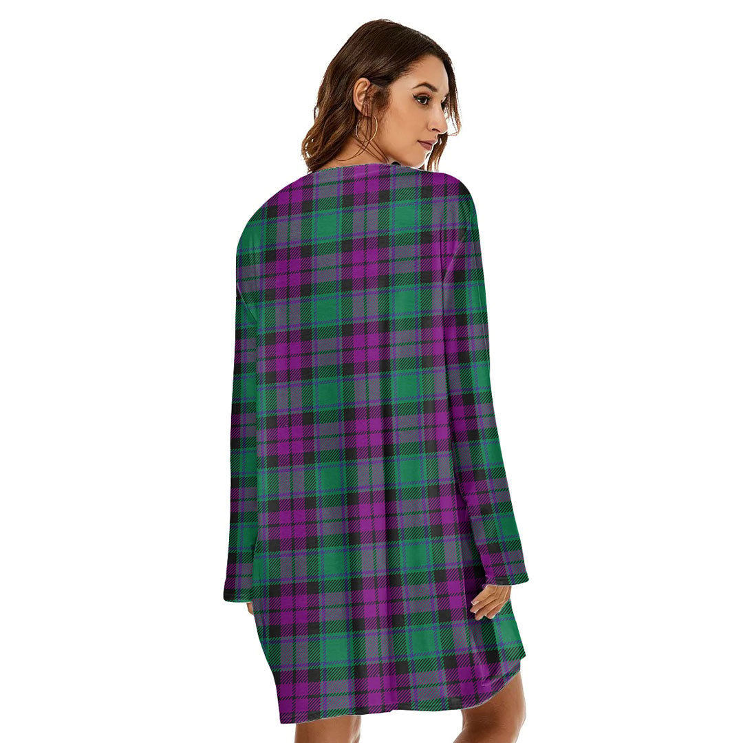 MacArthur Milton Tartan Plaid Loose Crew Neck Dress