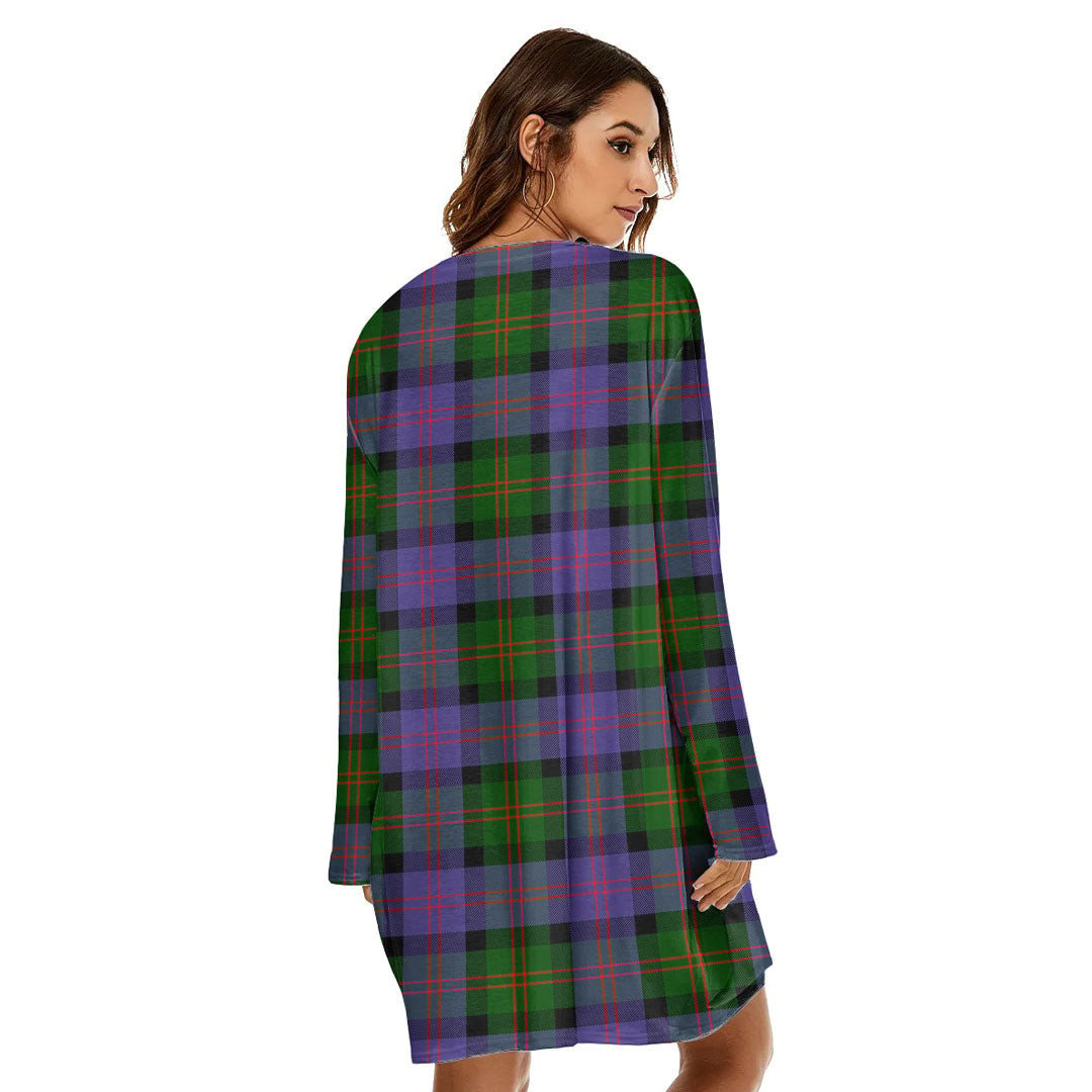 Blair Modern Tartan Plaid Loose Crew Neck Dress