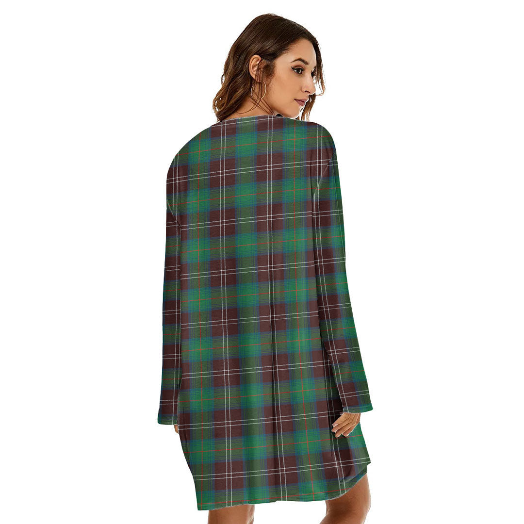 Chisholm Hunting Ancient Tartan Plaid Loose Crew Neck Dress