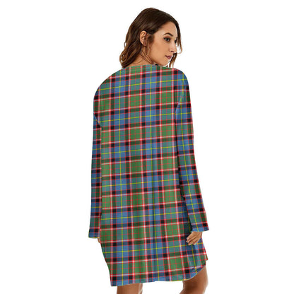 Stirling Bannockburn District Tartan Plaid Loose Crew Neck Dress