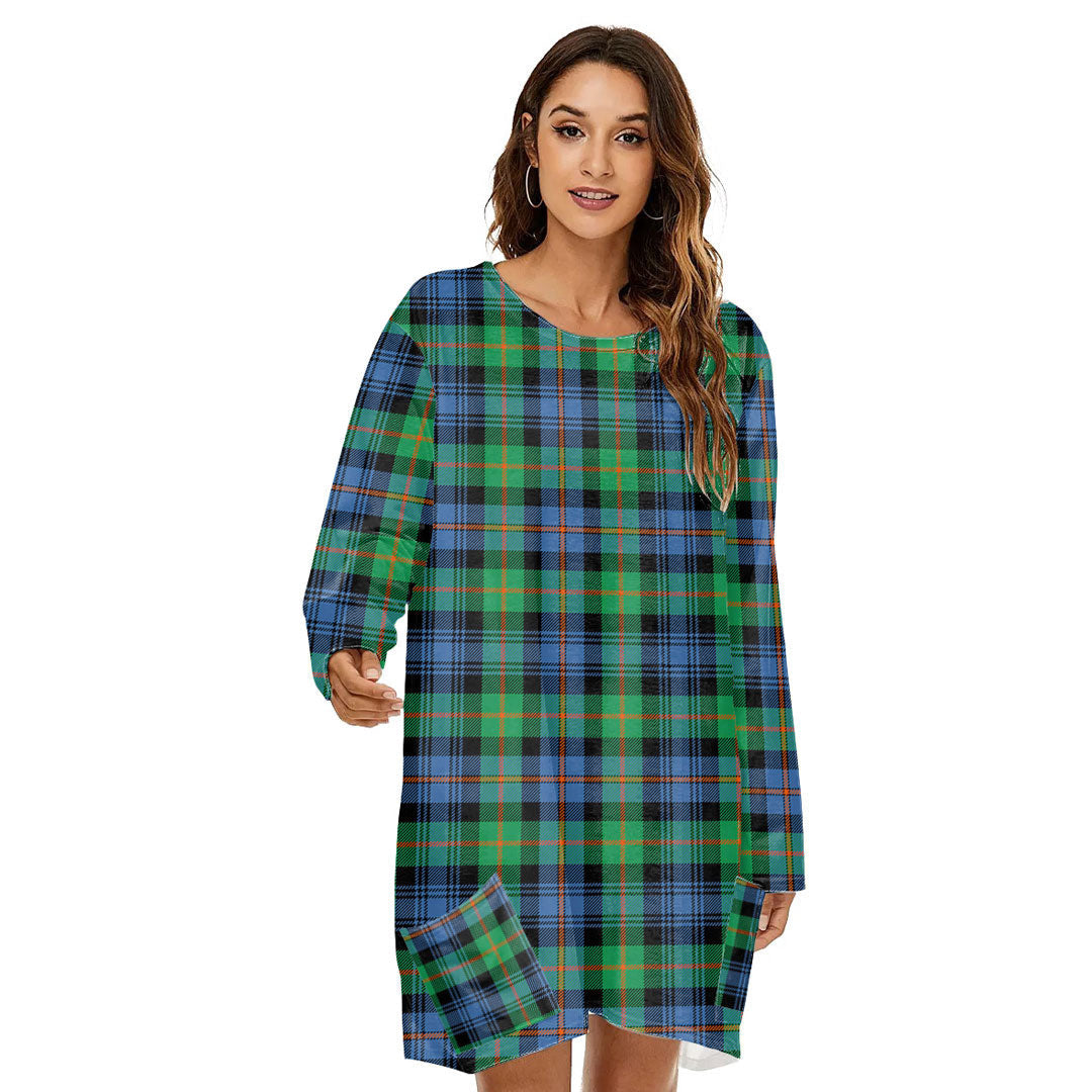 Murray of Atholl Ancient Tartan Plaid Loose Crew Neck Dress