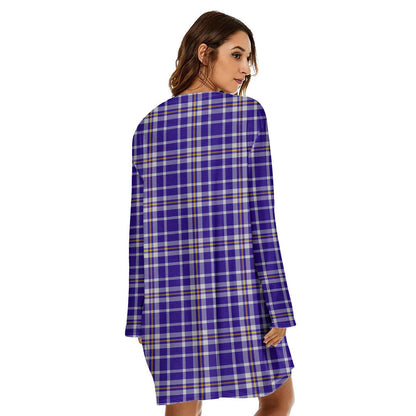 Ochterlony Tartan Plaid Loose Crew Neck Dress