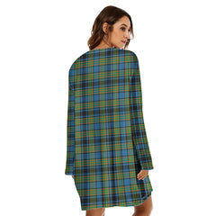 Gillies Ancient Tartan Plaid Loose Crew Neck Dress