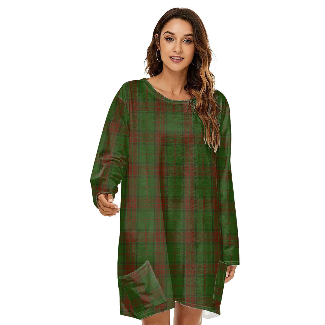 Maxwell Hunting Tartan Plaid Loose Crew Neck Dress