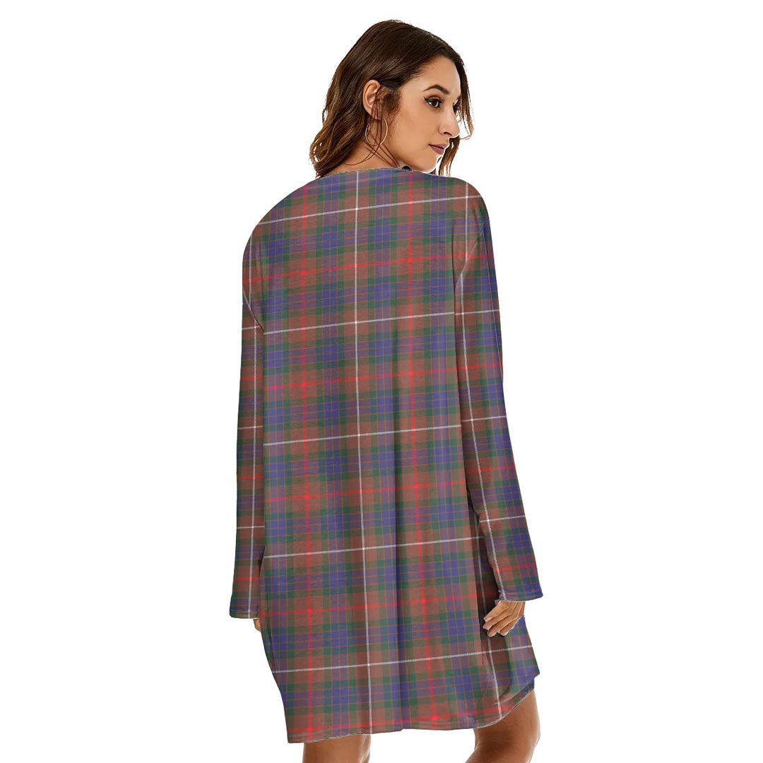 Fraser Hunting Modern Tartan Plaid Loose Crew Neck Dress