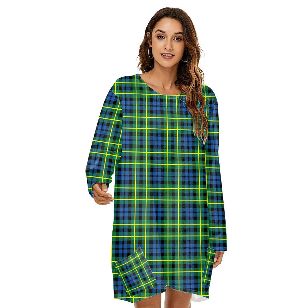 Campbell of Breadalbane Ancient Tartan Plaid Loose Crew Neck Dress