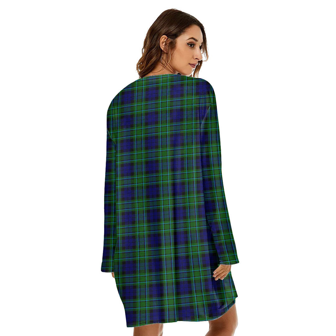 MacCallum Modern Tartan Plaid Loose Crew Neck Dress