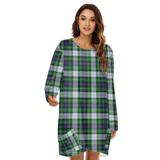 MacKenzie Dress Modern Tartan Plaid Loose Crew Neck Dress