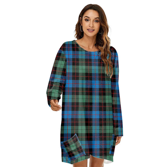 Guthrie Ancient Tartan Plaid Loose Crew Neck Dress