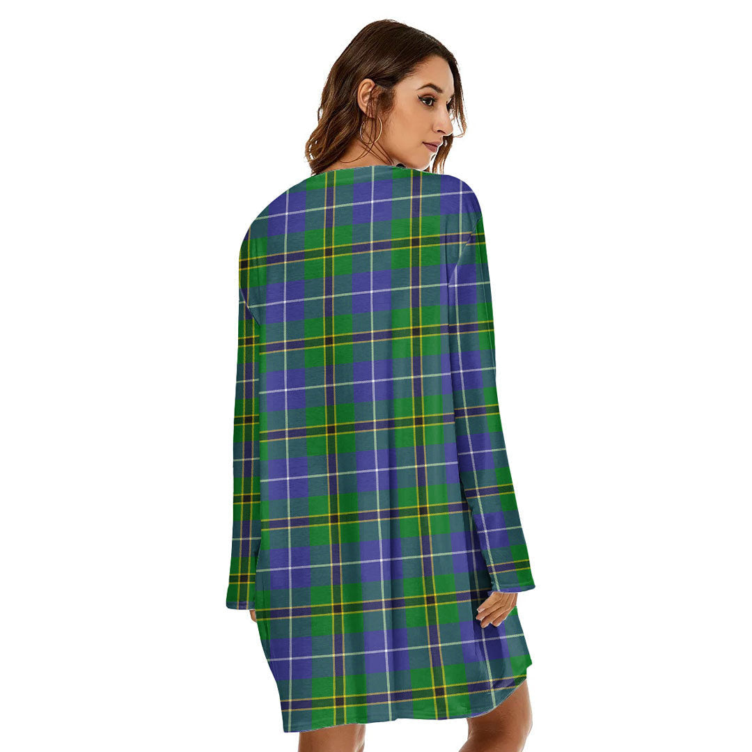 Turnbull Hunting Tartan Plaid Loose Crew Neck Dress