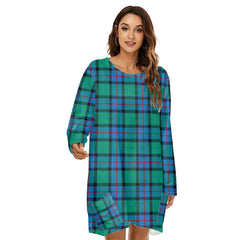 Flower Of Scotland Tartan Plaid Loose Crew Neck Dress