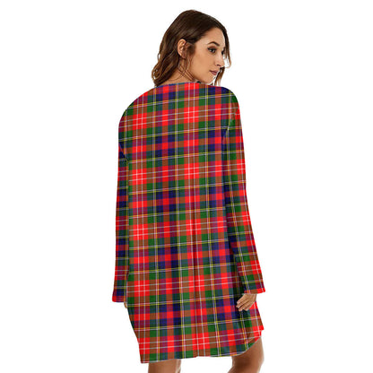 Christie Tartan Plaid Loose Crew Neck Dress