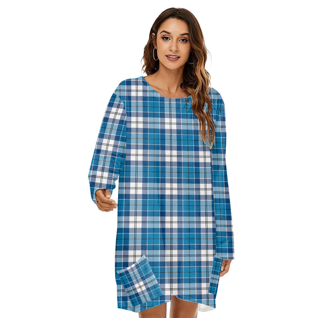 Roberton Tartan Plaid Loose Crew Neck Dress