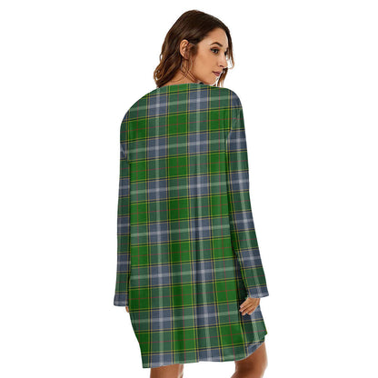 Pringle Tartan Plaid Loose Crew Neck Dress