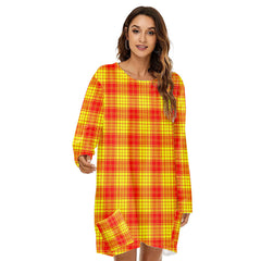 MacMillan Tartan Plaid Tartan Plaid Loose Crew Neck Dress