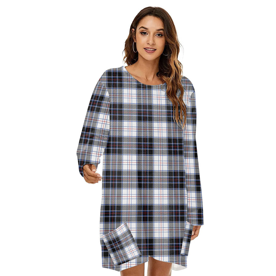 MacRae Dress Modern Tartan Plaid Loose Crew Neck Dress