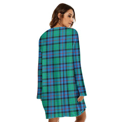 Flower Of Scotland Tartan Plaid Loose Crew Neck Dress