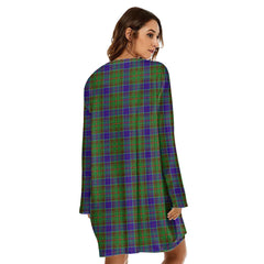 Adam Tartan Plaid Loose Crew Neck Dress