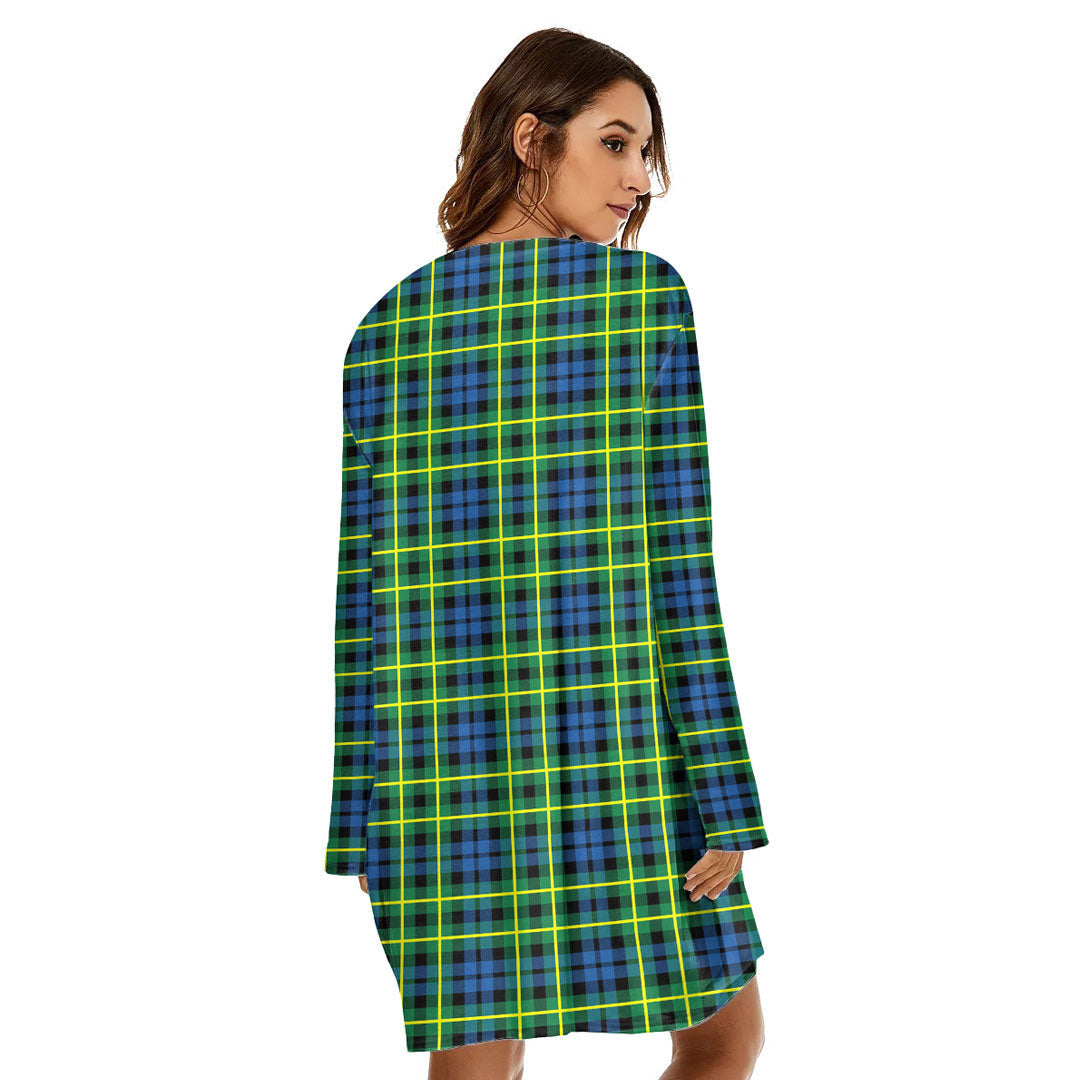 Campbell of Breadalbane Ancient Tartan Plaid Loose Crew Neck Dress