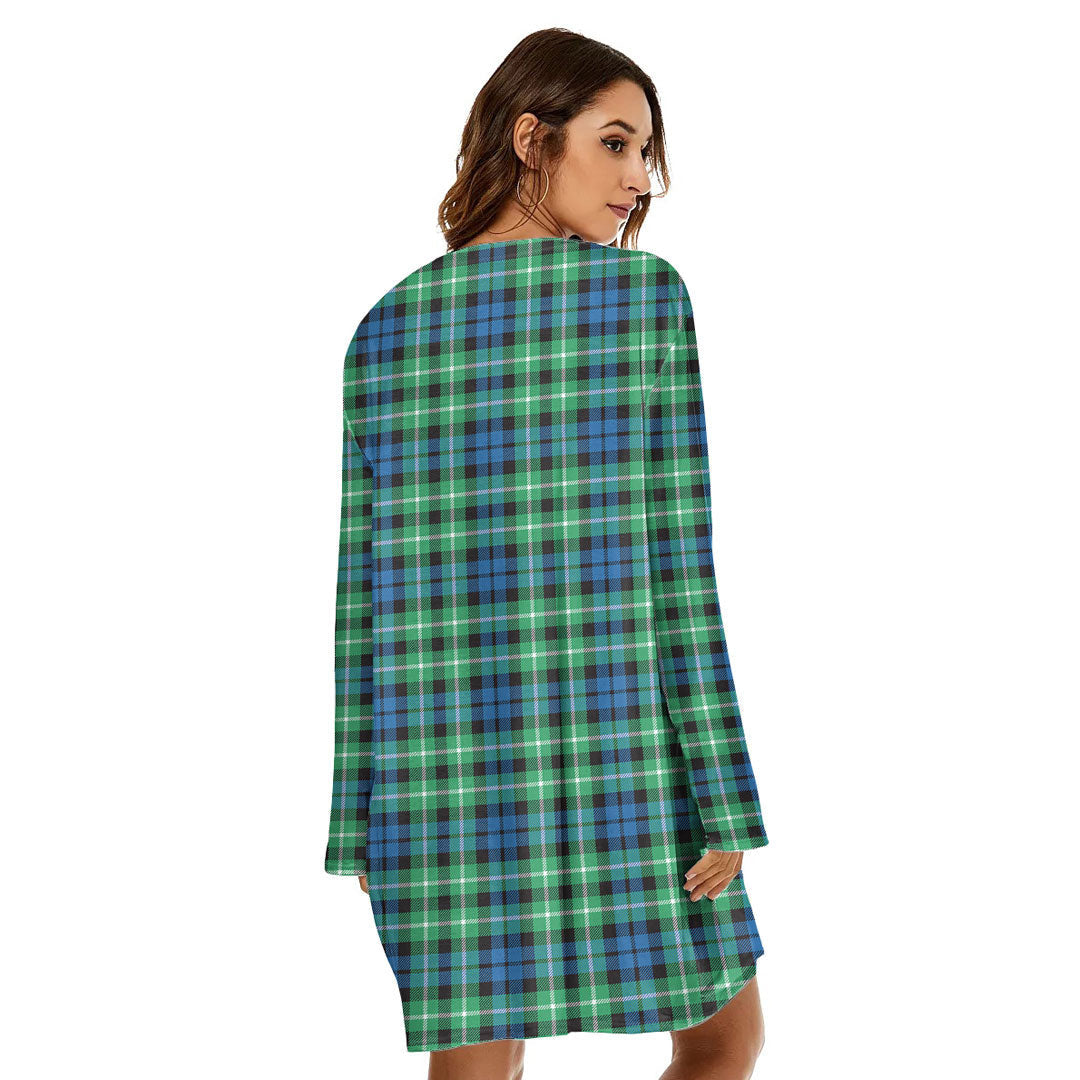 Graham of Montrose Ancient Tartan Plaid Loose Crew Neck Dress