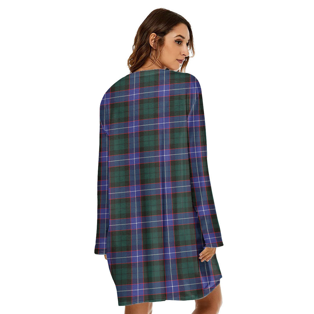 Hunter Modern Tartan Plaid Loose Crew Neck Dress