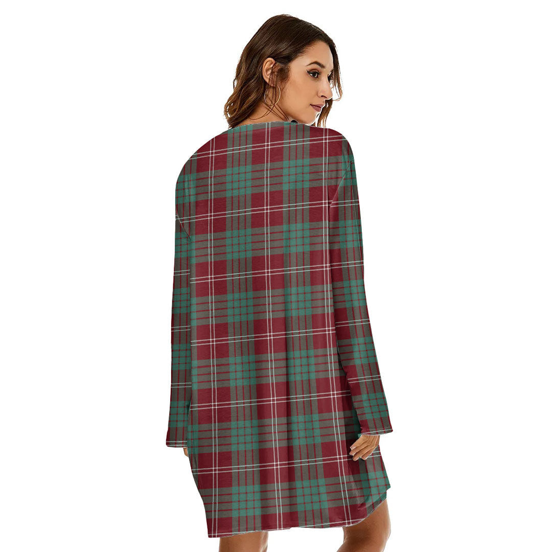 Crawford Modern Tartan Plaid Loose Crew Neck Dress