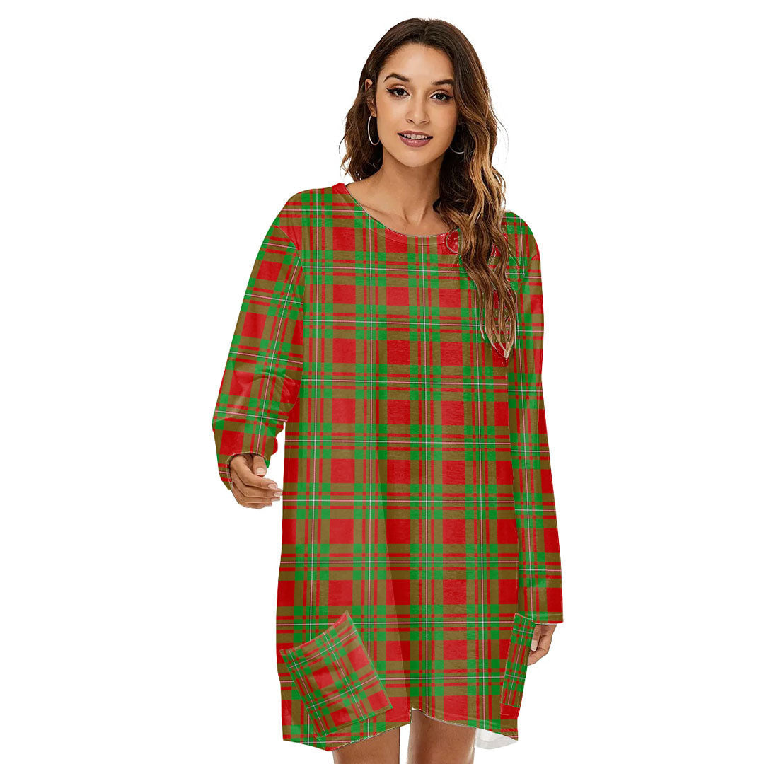 MacGregor Modern Tartan Plaid Loose Crew Neck Dress