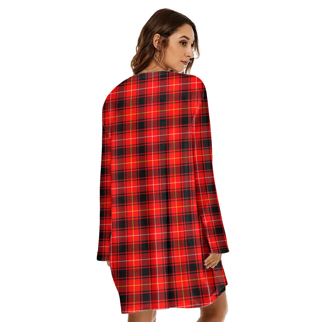 MacIver Modern Tartan Plaid Loose Crew Neck Dress