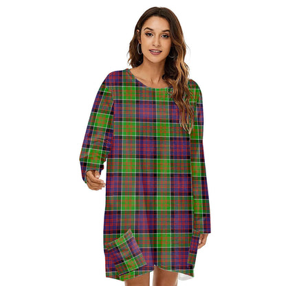 MacDonald of Clanranald Tartan Plaid Loose Crew Neck Dress