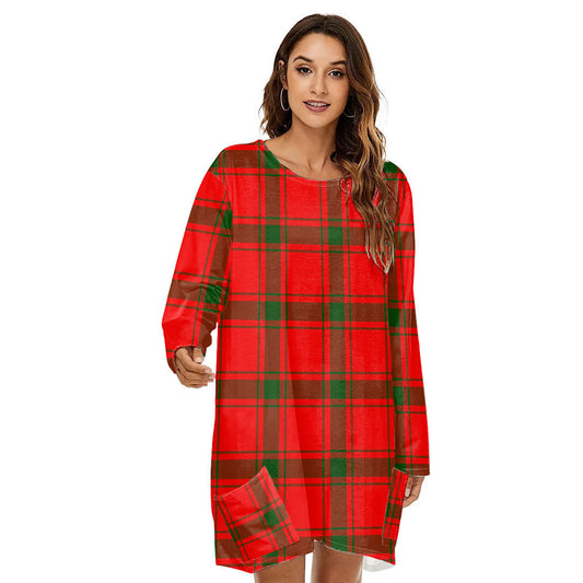 MacDonald of Sleat Tartan Plaid Loose Crew Neck Dress