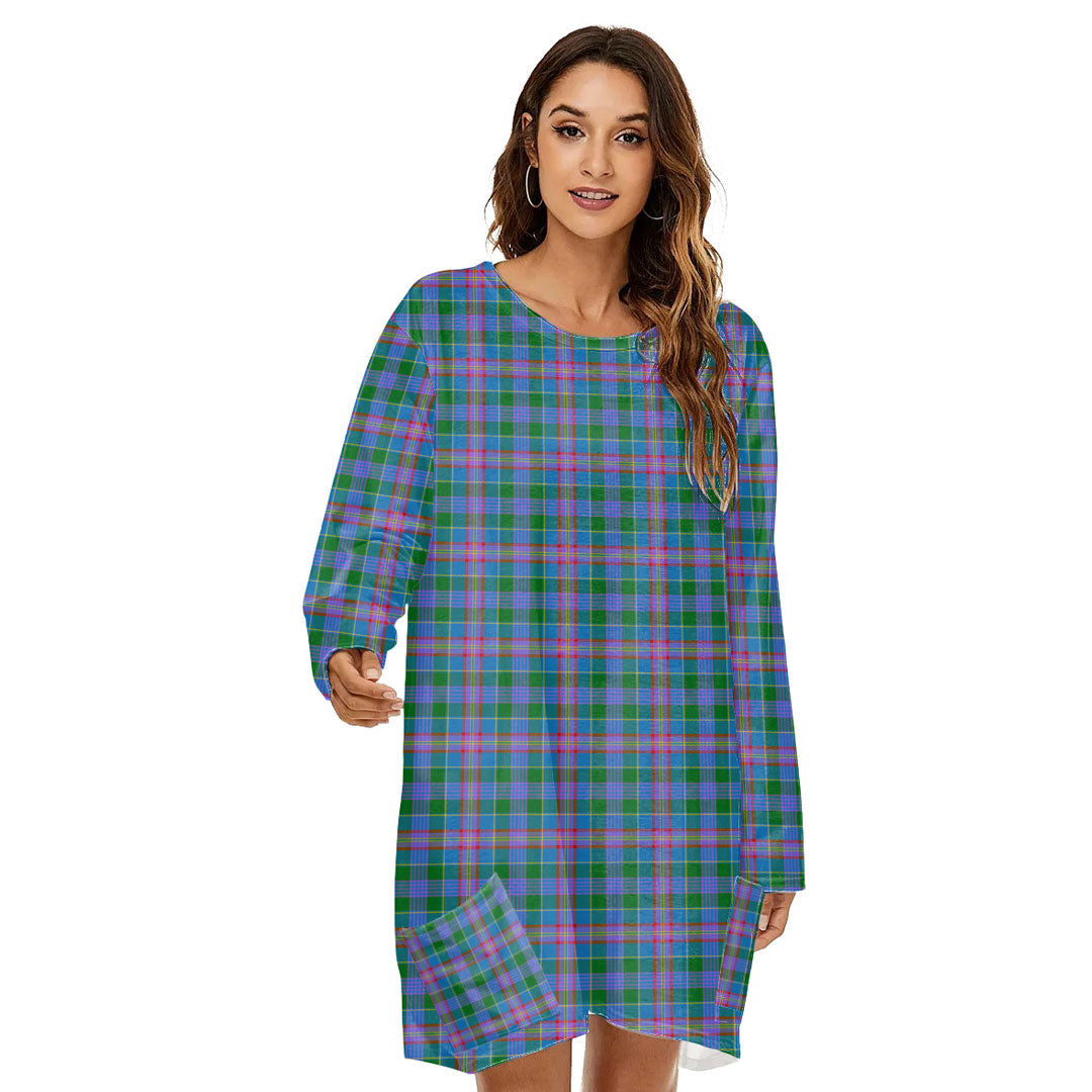 Ralston Tartan Plaid Loose Crew Neck Dress