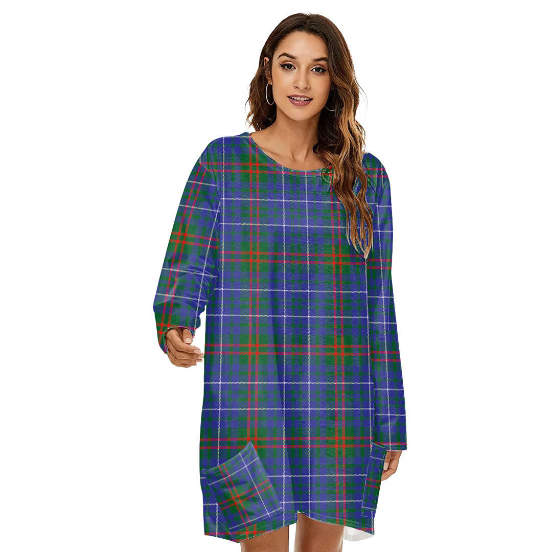 Edmonstone Tartan Plaid Loose Crew Neck Dress