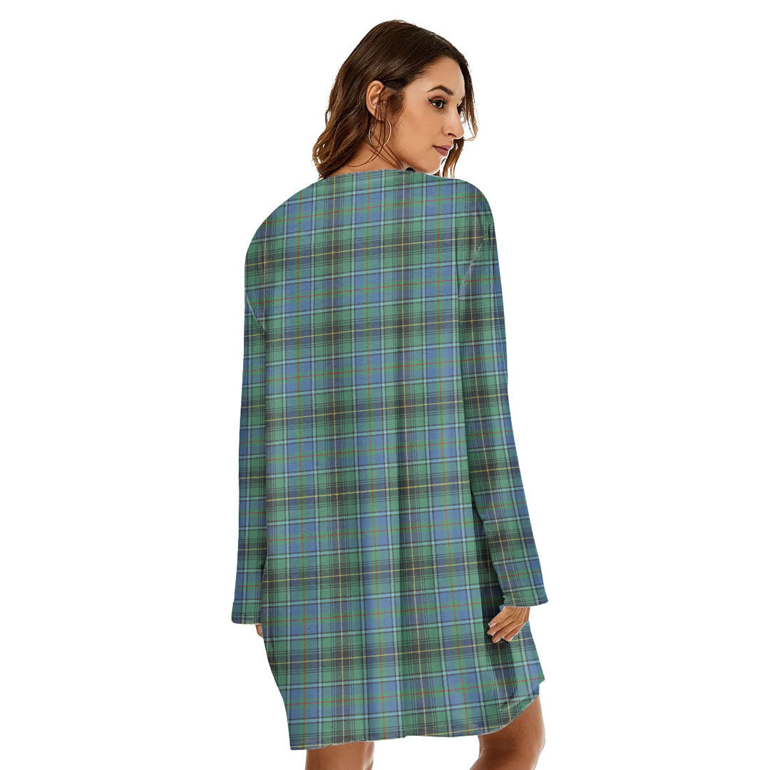 MacInnes Ancient Tartan Plaid Loose Crew Neck Dress