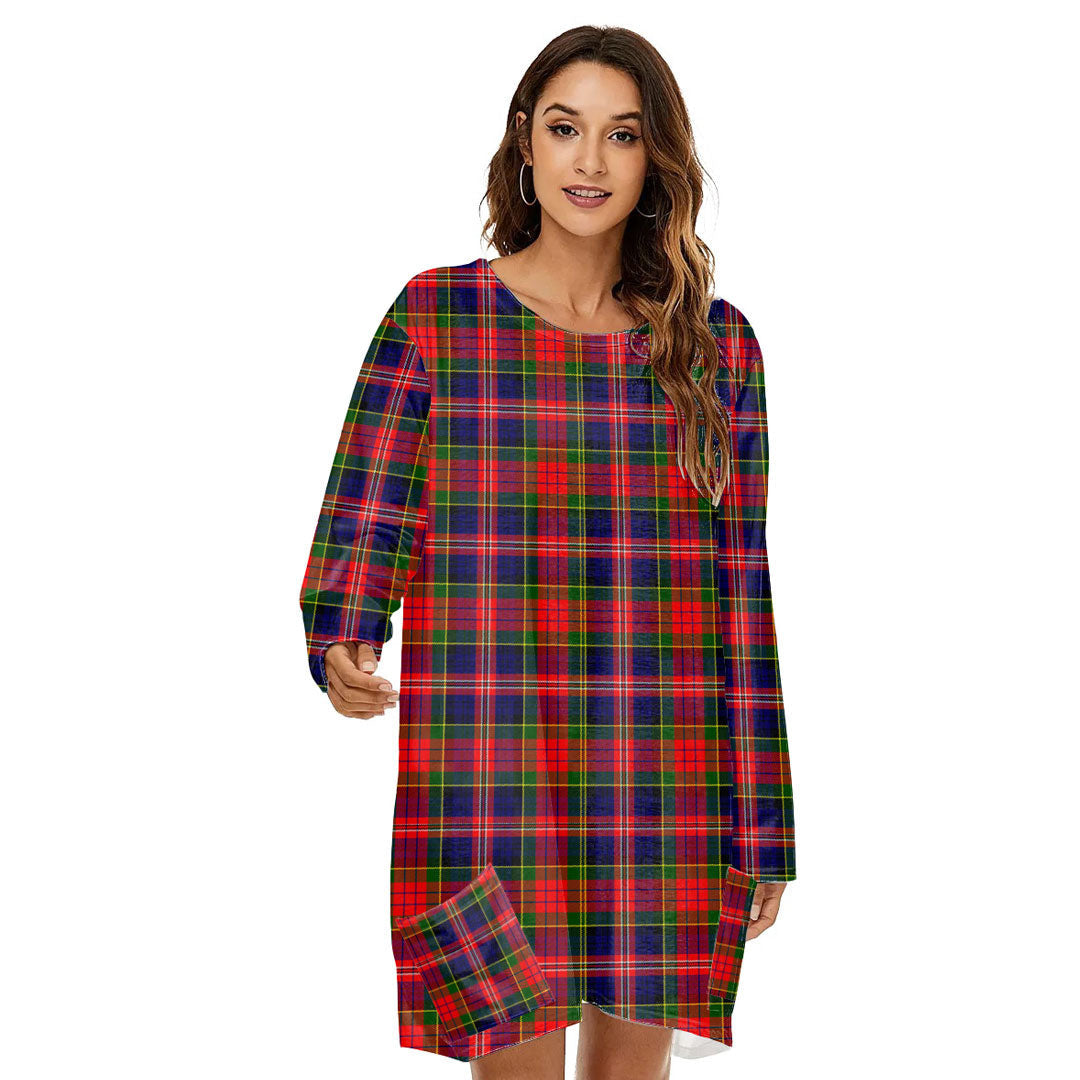 MacPherson Modern Tartan Plaid Loose Crew Neck Dress