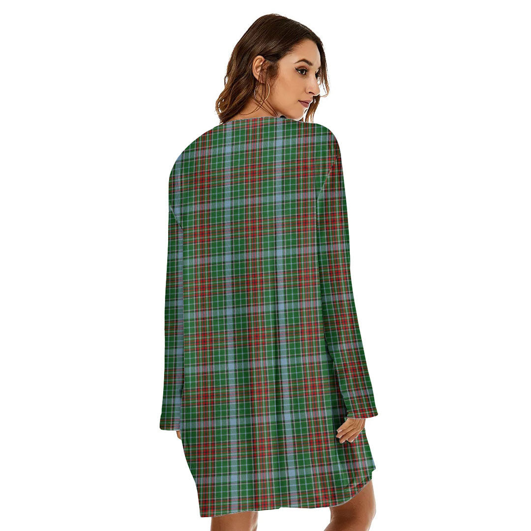 Gayre Tartan Plaid Loose Crew Neck Dress