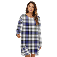 Hannay Modern Tartan Plaid Loose Crew Neck Dress