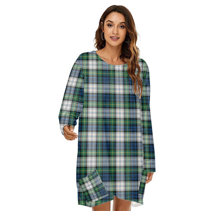 Gordon Dress Ancient Tartan Plaid Loose Crew Neck Dress