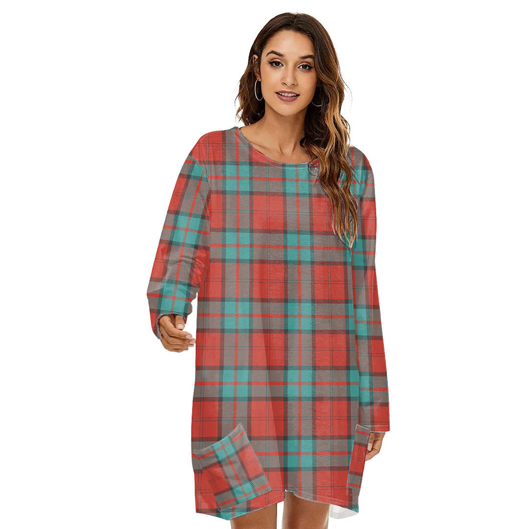 Dunbar Ancient Tartan Plaid Loose Crew Neck Dress