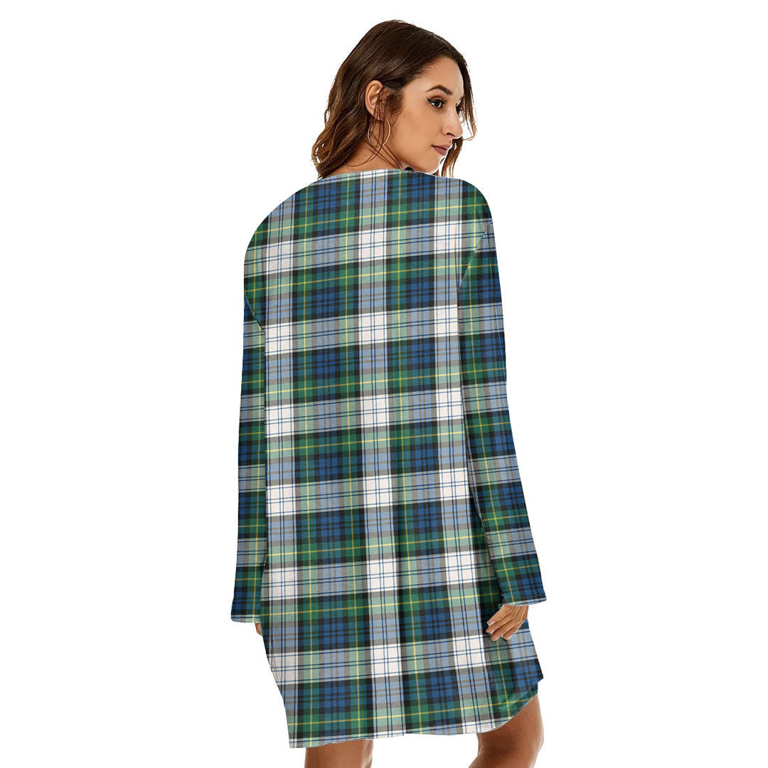 Gordon Dress Ancient Tartan Plaid Loose Crew Neck Dress