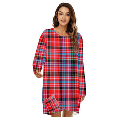 Aberdeen District Tartan Plaid Loose Crew Neck Dress