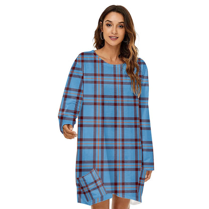 Elliot Ancient Tartan Plaid Loose Crew Neck Dress